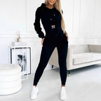 Women's Two-Piece Hooded Tracksuit Set