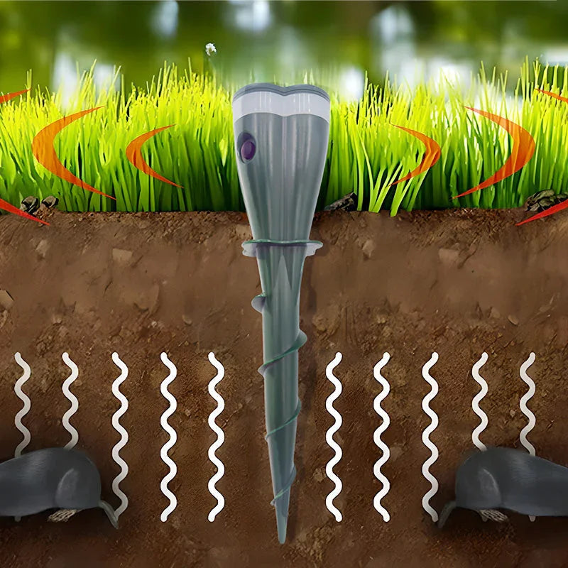 🌸 Solar Powered Waterproof Screw Mole Repellent