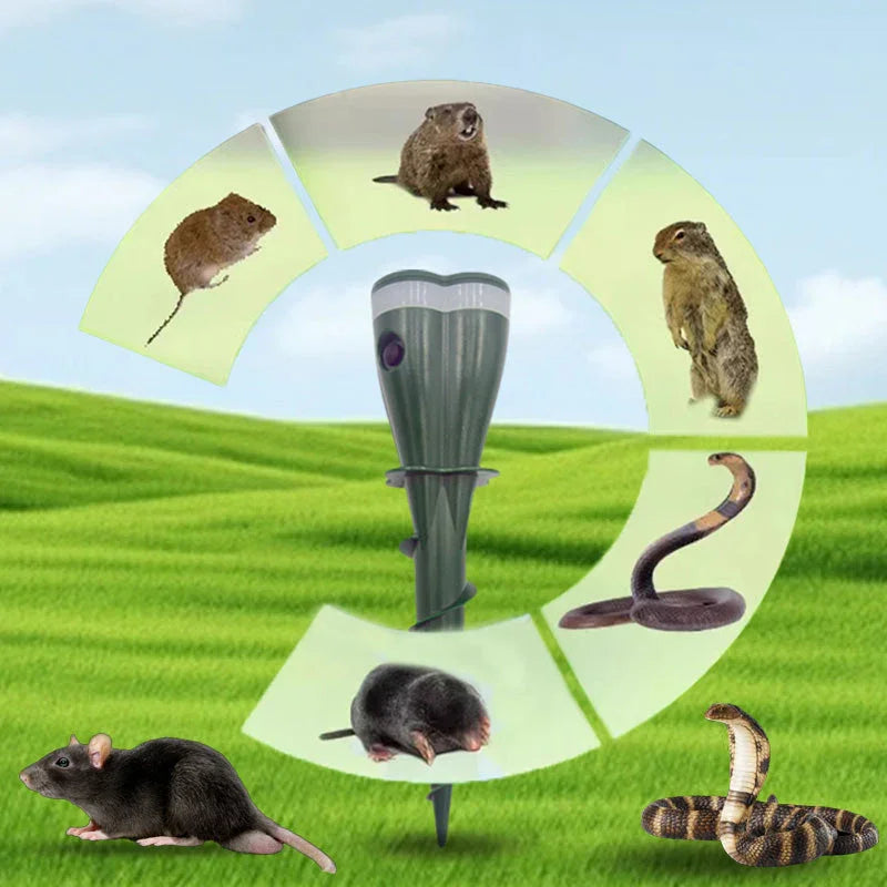 🌸 Solar Powered Waterproof Screw Mole Repellent