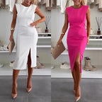Women's Sleeveless Bodycon Dress with Slit