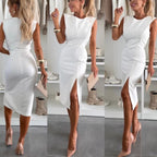 Women's Sleeveless Bodycon Dress with Slit