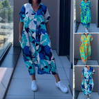 ✨Women's Printed V - Neck Casual Elegant Dress(🔥50% OFF)