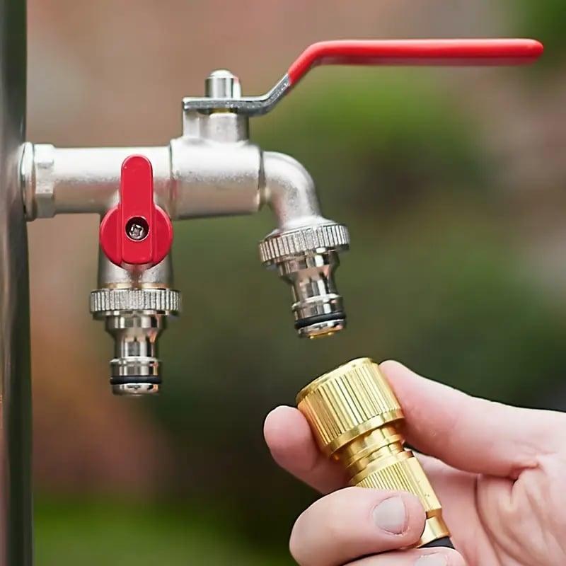 🔥Universal Stainless Steel Double Outlet Garden Water Faucet