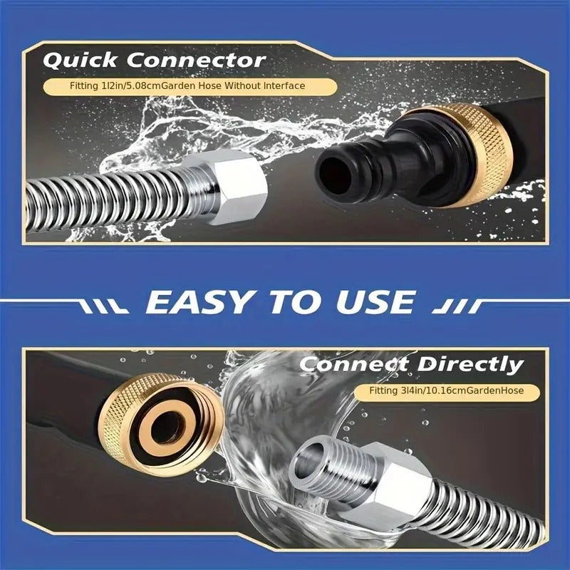 🔫 50% OFF! 💦 High-Pressure Garden Hose Nozzle – 2 Nozzles. Stainless Steel & Leak-Proof 🚗