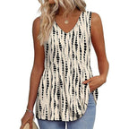 💜LAST DAY PROMOTION - 49%OFF💜Women's Print Flowy Sleeveless V Neck Peplum Tank Tops