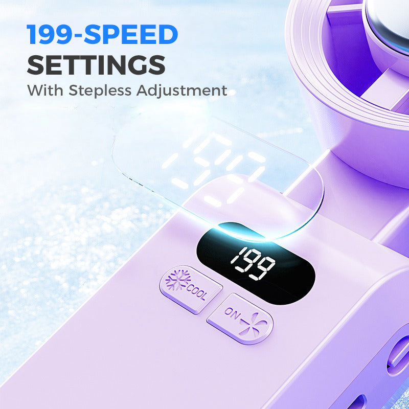 ❄️💨40% OFF Handheld Portable Fan with Ice Cooler⚡🥶 Personal Misting Fan for Outdoor Sports. Travel & Gym | Rechargeable. 3 Speeds. Instant Cooling Relief