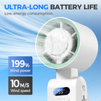 ❄️💨40% OFF Handheld Portable Fan with Ice Cooler⚡🥶 Personal Misting Fan for Outdoor Sports. Travel & Gym | Rechargeable. 3 Speeds. Instant Cooling Relief