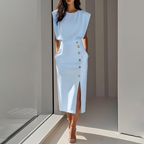 👗 50% OFF NOW! 💃 Slit Midi Skirt – Draped Fabric with a Slight Waist Tuck. Elegant & Versatile ✨