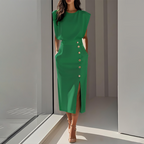 👗 50% OFF NOW! 💃 Slit Midi Skirt – Draped Fabric with a Slight Waist Tuck. Elegant & Versatile ✨