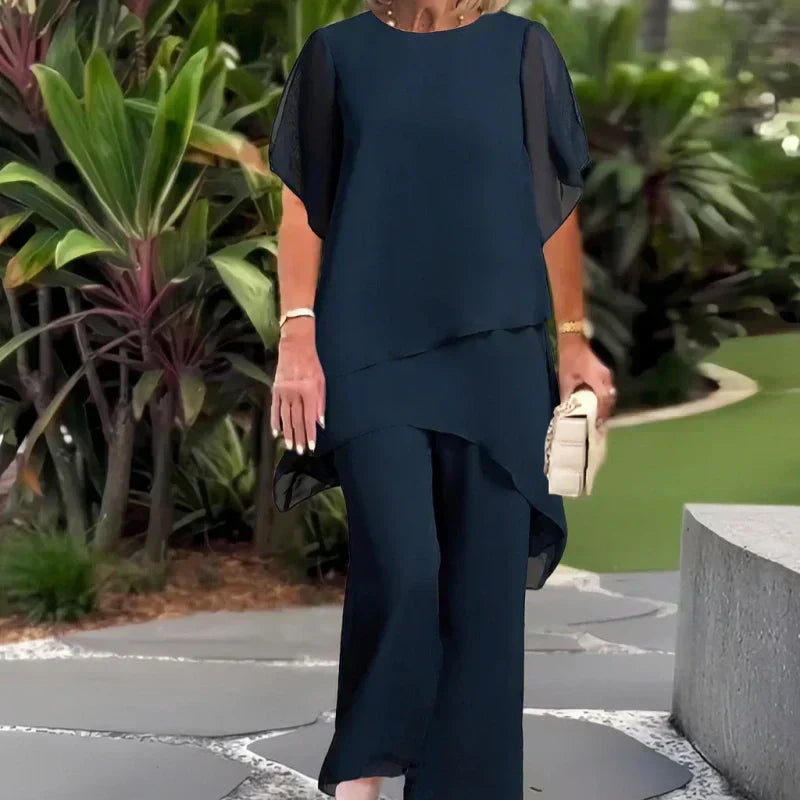 📢📢Big Sale Now On!⏰Charming Irregular Top & Wide Leg Pants Set