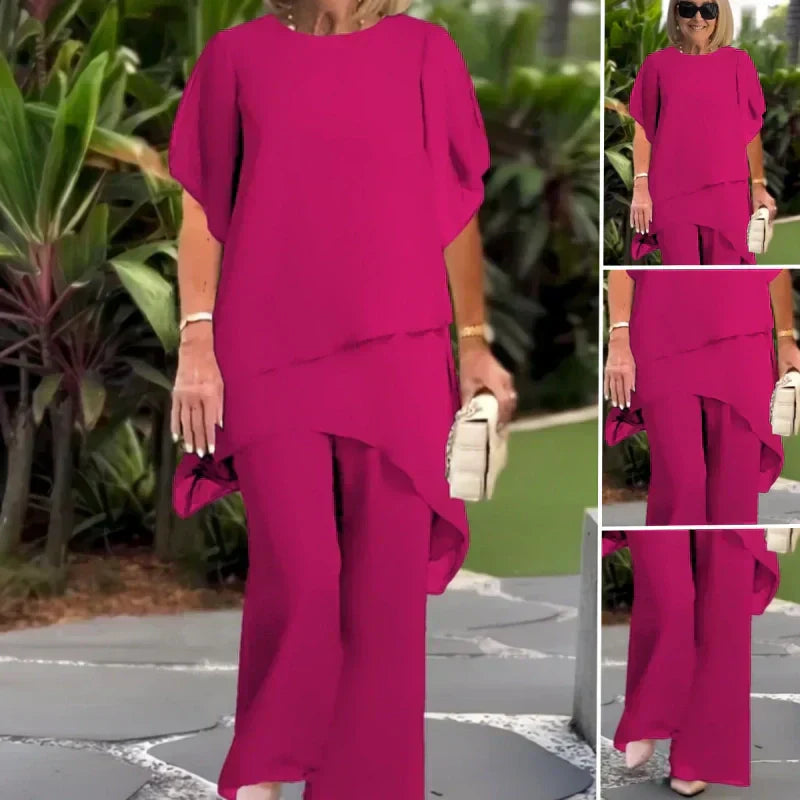 📢📢Big Sale Now On!⏰Charming Irregular Top & Wide Leg Pants Set