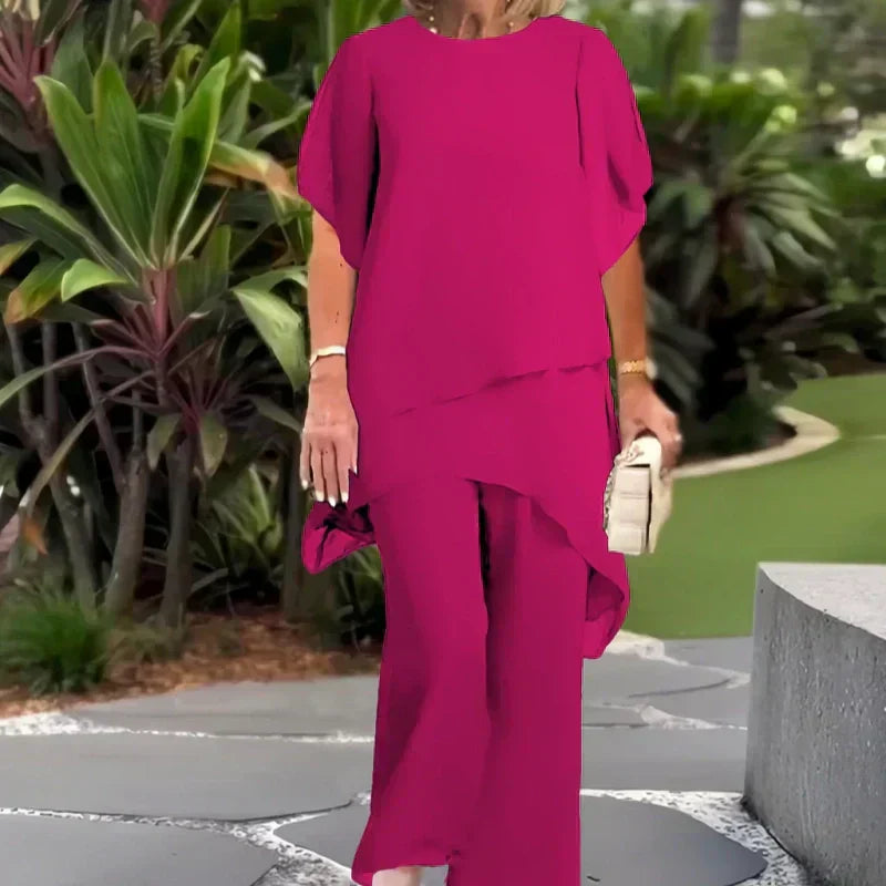 📢📢Big Sale Now On!⏰Charming Irregular Top & Wide Leg Pants Set