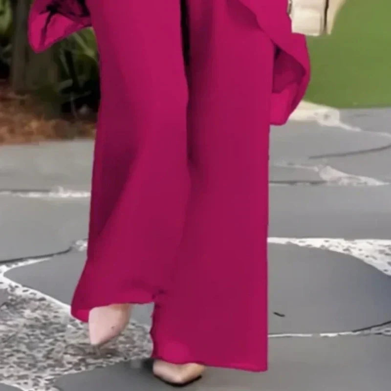 📢📢Big Sale Now On!⏰Charming Irregular Top & Wide Leg Pants Set