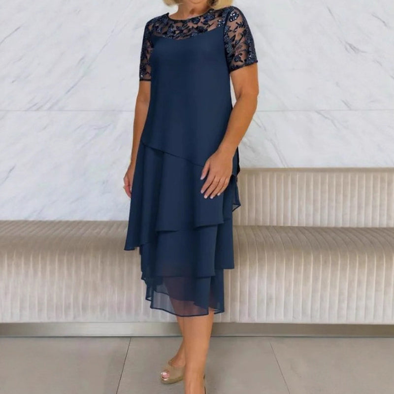 👗✨ Vestido Midi de Malla en Capas para Mujer 💫 Ligero. Elegante y con Movimiento | Silueta Favorecedora💖