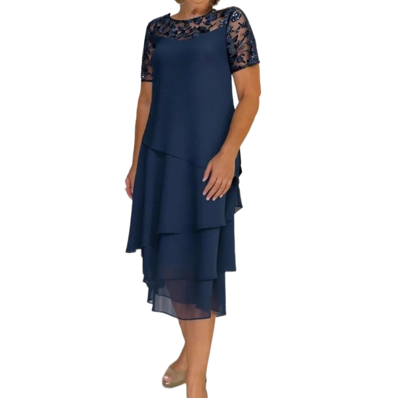 👗✨ Vestido Midi de Malla en Capas para Mujer 💫 Ligero. Elegante y con Movimiento | Silueta Favorecedora💖