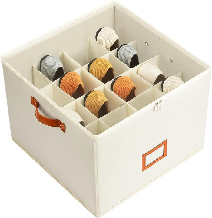 📢📢50% OFF !!!⏰ Fabric Shoe Organizer Storage Box👟– Foldable Design. Large Capacity. Dustproof & Breathable. Space-Saving for Closet & Bedroom 🧺
