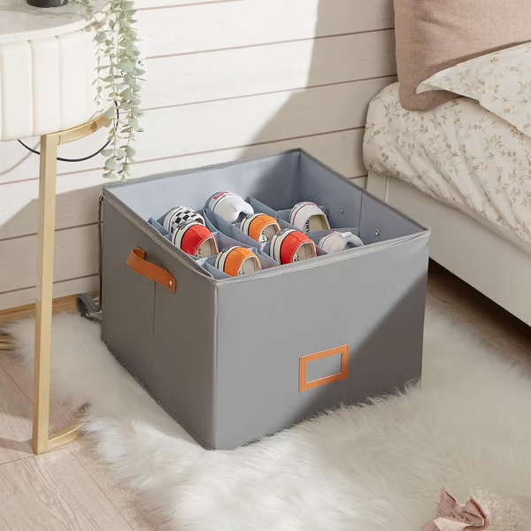 📢📢50% OFF !!!⏰ Fabric Shoe Organizer Storage Box👟– Foldable Design. Large Capacity. Dustproof & Breathable. Space-Saving for Closet & Bedroom 🧺