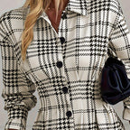 Women's Graceful Plaid A-Line Shirt Dress