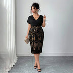 Women's Casual Fashion V-Neck Dress