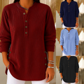 👚 50% OFF NOW! 🎉 Women's Corduroy Henley Top – Stylish. Soft & Versatile 🧥📦