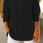 👚 50% OFF NOW! 🎉 Women's Corduroy Henley Top – Stylish. Soft & Versatile 🧥📦