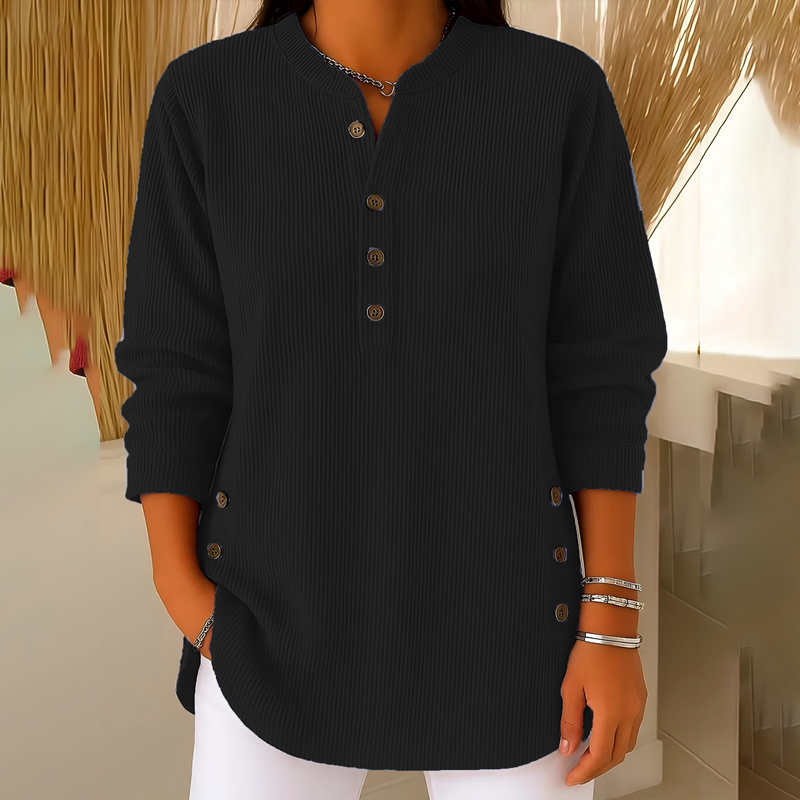 👚 50% OFF NOW! 🎉 Women's Corduroy Henley Top – Stylish. Soft & Versatile 🧥📦