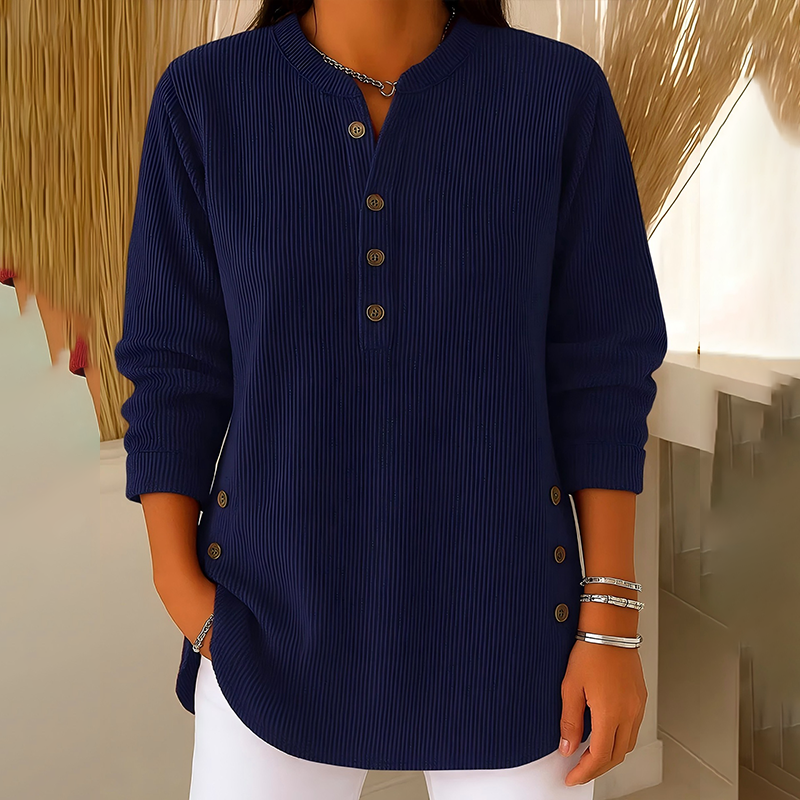 👚 50% OFF NOW! 🎉 Women's Corduroy Henley Top – Stylish. Soft & Versatile 🧥📦