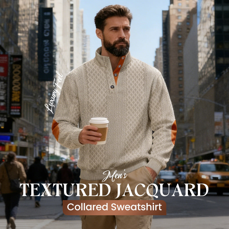 🧥Luxury Comfort | Men's Textured Jacquard Sweatshirt | Everyday Essential 🔥