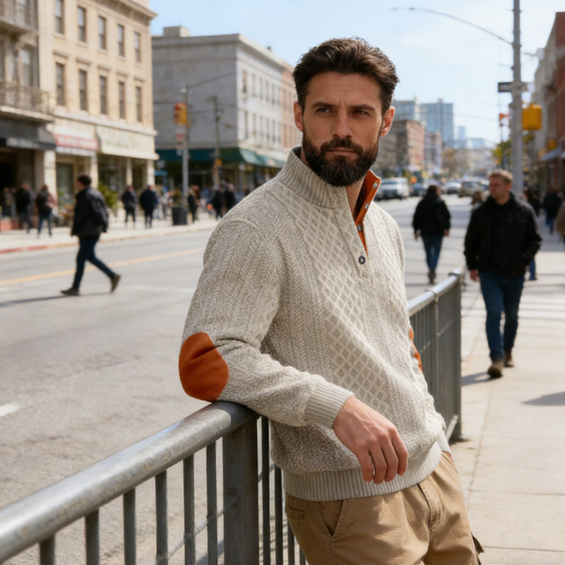 🧥Luxury Comfort | Men's Textured Jacquard Sweatshirt | Everyday Essential 🔥