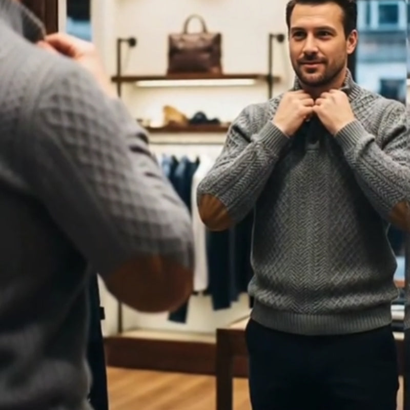 🧥Luxury Comfort | Men's Textured Jacquard Sweatshirt | Everyday Essential 🔥
