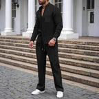⏳Time-Limited Special⏰Men's Casual Waffle Shirt Pants 2-Piece Set
