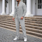 ⏳Time-Limited Special⏰Men's Casual Waffle Shirt Pants 2-Piece Set