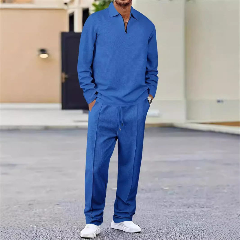 💥 Men's Waffle Knit Sweatshirt & Straight-Leg Pants Set – Cozy. Breathable & Effortlessly Stylish 👕👖