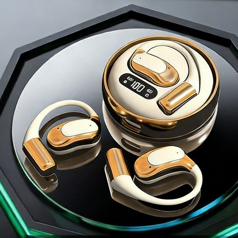 🎁 57% OFF! 🌀 Wireless Open-Ear Headphones – Air Conduction Tech. 72H Playtime & AI Noise-Canceling Calls 🎧✨