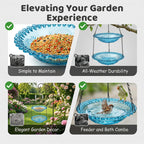 💞50K+ SOLD!🐦🌧️Vintage-Style Bird Feeder with Bath – Hangs anywhere. easy to fill. Attracts robins & blue tits. Perfect for nature lovers. 🏡✨