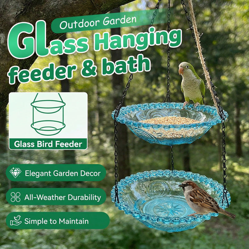 💞50K+ SOLD!🐦🌧️Vintage-Style Bird Feeder with Bath – Hangs anywhere. easy to fill. Attracts robins & blue tits. Perfect for nature lovers. 🏡✨