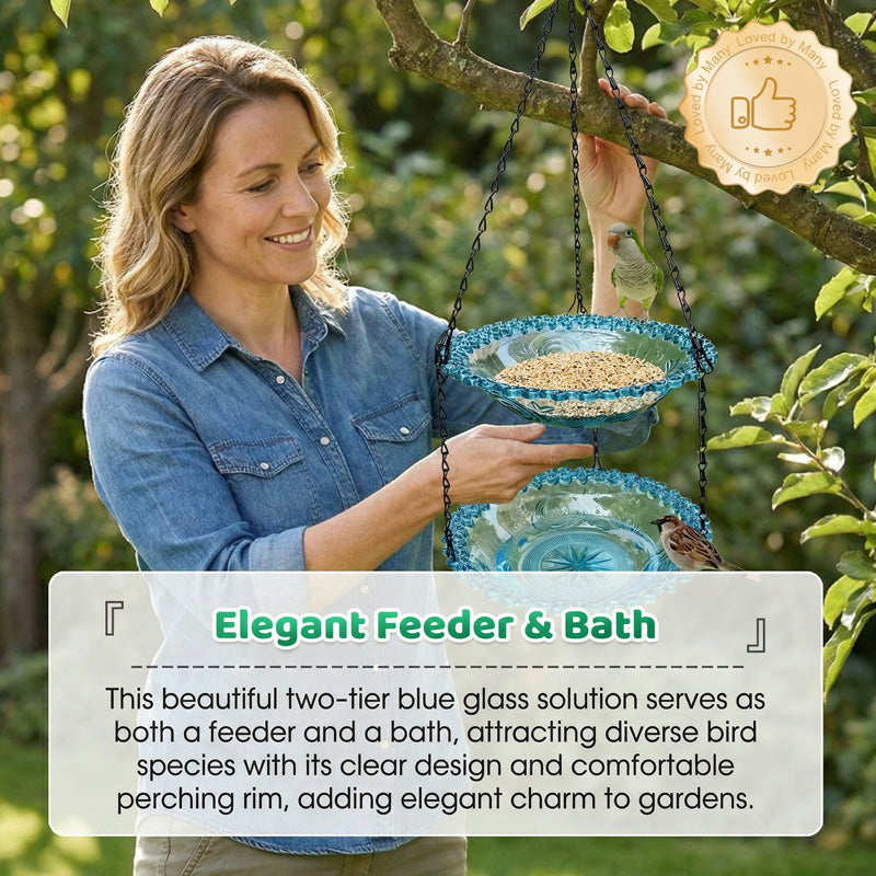 💞50K+ SOLD!🐦🌧️Vintage-Style Bird Feeder with Bath – Hangs anywhere. easy to fill. Attracts robins & blue tits. Perfect for nature lovers. 🏡✨