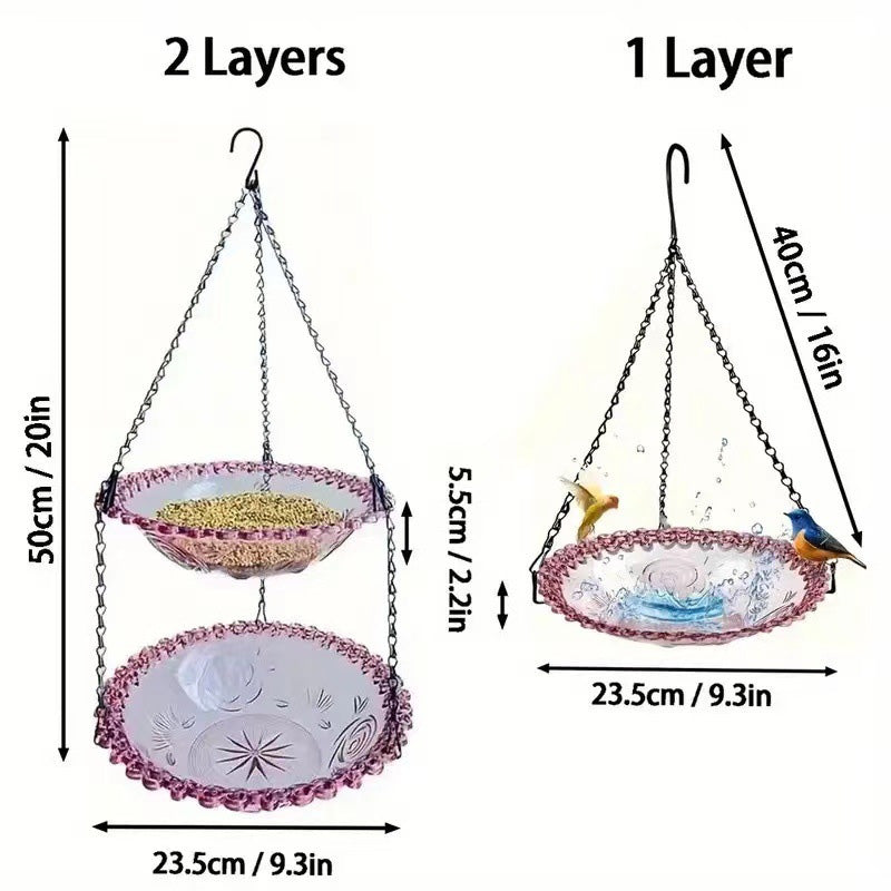 💞50K+ SOLD!🐦🌧️Vintage-Style Bird Feeder with Bath – Hangs anywhere. easy to fill. Attracts robins & blue tits. Perfect for nature lovers. 🏡✨