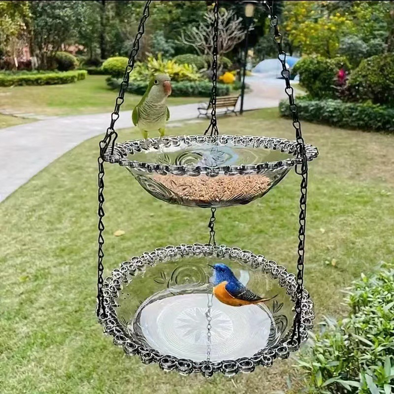 💞50K+ SOLD!🐦🌧️Vintage-Style Bird Feeder with Bath – Hangs anywhere. easy to fill. Attracts robins & blue tits. Perfect for nature lovers. 🏡✨