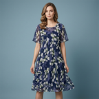 Short Sleeve A-Line Knee-Length Party Dress