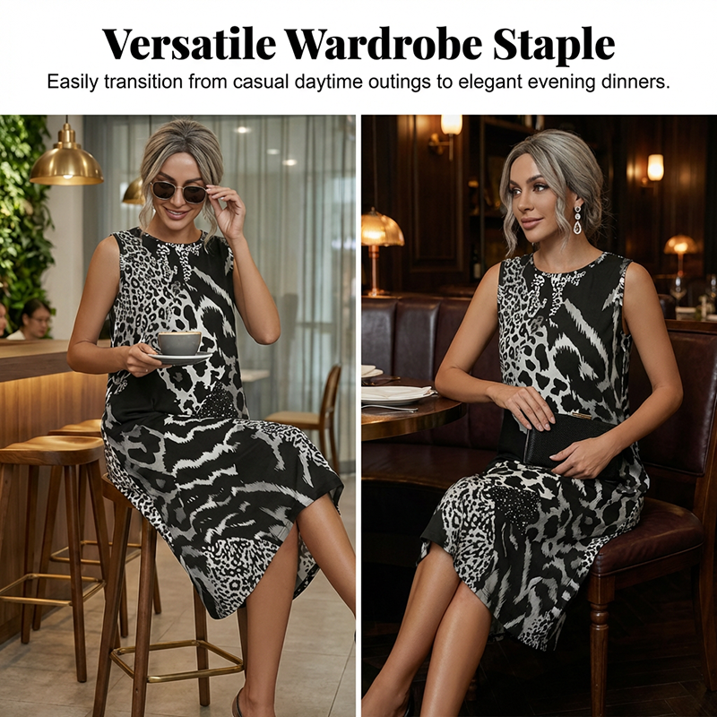 🥳2026 HOT SALE🥳💞50K+ SOLD!🎀🌙 50% OFF! Leopard Print Casual Dress – Sleeveless & flowy. no restriction. Soft fabric drapes beautifully. Dress up or down effortlessly. Your new favourite. 🕊️💕