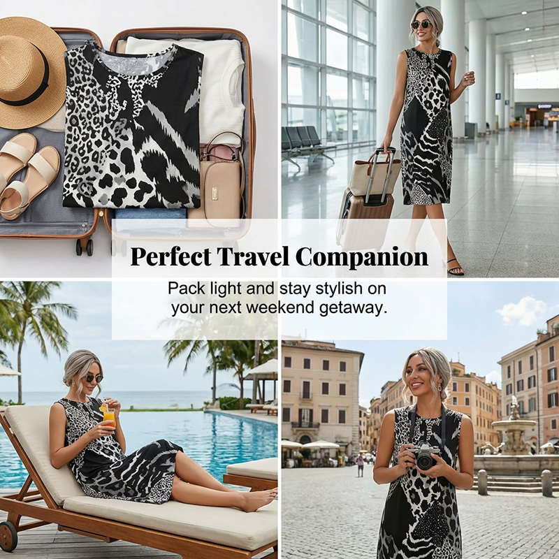 🥳2026 HOT SALE🥳💞50K+ SOLD!🎀🌙 50% OFF! Leopard Print Casual Dress – Sleeveless & flowy. no restriction. Soft fabric drapes beautifully. Dress up or down effortlessly. Your new favourite. 🕊️💕