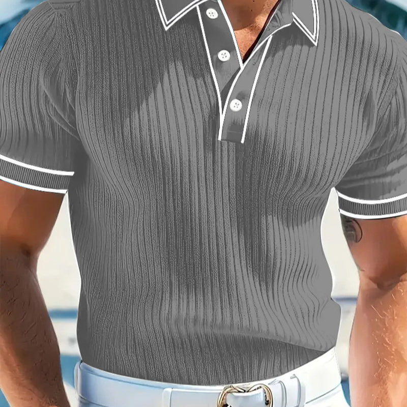 👕 40% OFF ! 🌞 Summer Casual Short Sleeve Polo Shirt – Breathable Fabric. Classic Fit & Perfect for Daily Wear 🏠