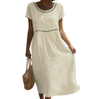 Summer Casual Round-Neck Lace Dress