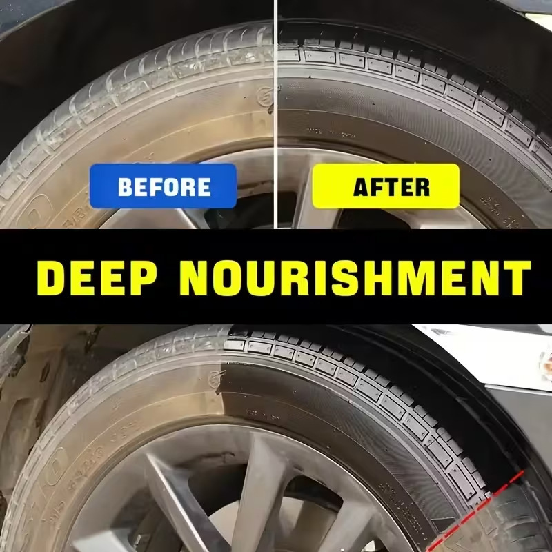 🚗 BUY 2 GET 1 FREE! ✨ Car Tire & Plastic Trim Renewal Paste – Restores Shine. Prevents Cracking & Easy Application 🛞