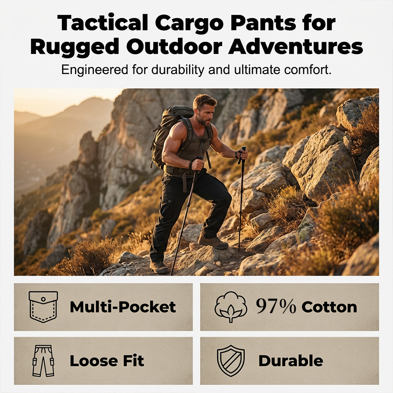 👖 50% OFF NOW! 🛠️ Men's Cotton Cargo Tactical Pants – Multi-Pocket. Reinforced Construction & Adjustable Waist 🔧