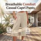 👖 Women's Lightweight Elastic Waist Crop Pants (S-3XL) – Comfortable. Flowy & Perfect for Casual Summer Outfits ✨🌿