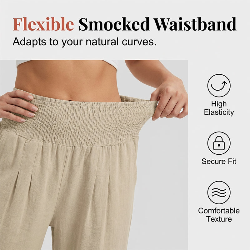 👖 Women's Lightweight Elastic Waist Crop Pants (S-3XL) – Comfortable. Flowy & Perfect for Casual Summer Outfits ✨🌿