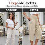 👖 Women's Lightweight Elastic Waist Crop Pants (S-3XL) – Comfortable. Flowy & Perfect for Casual Summer Outfits ✨🌿
