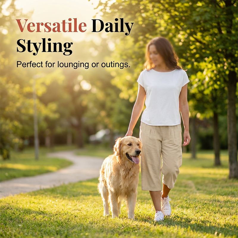 👖 Women's Lightweight Elastic Waist Crop Pants (S-3XL) – Comfortable. Flowy & Perfect for Casual Summer Outfits ✨🌿